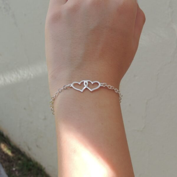Pulseira Corações Entrelaçado - Prata 925 - Image 2