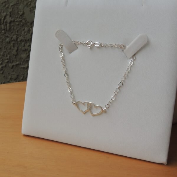 Pulseira Corações Entrelaçado - Prata 925